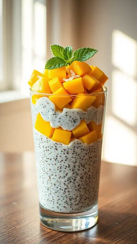mango coconut chia parfait