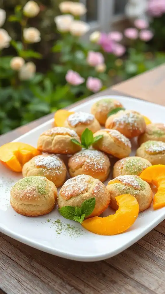 mango flavored matcha pastries