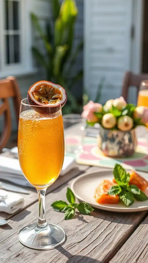 mango passionfruit champagne cocktail