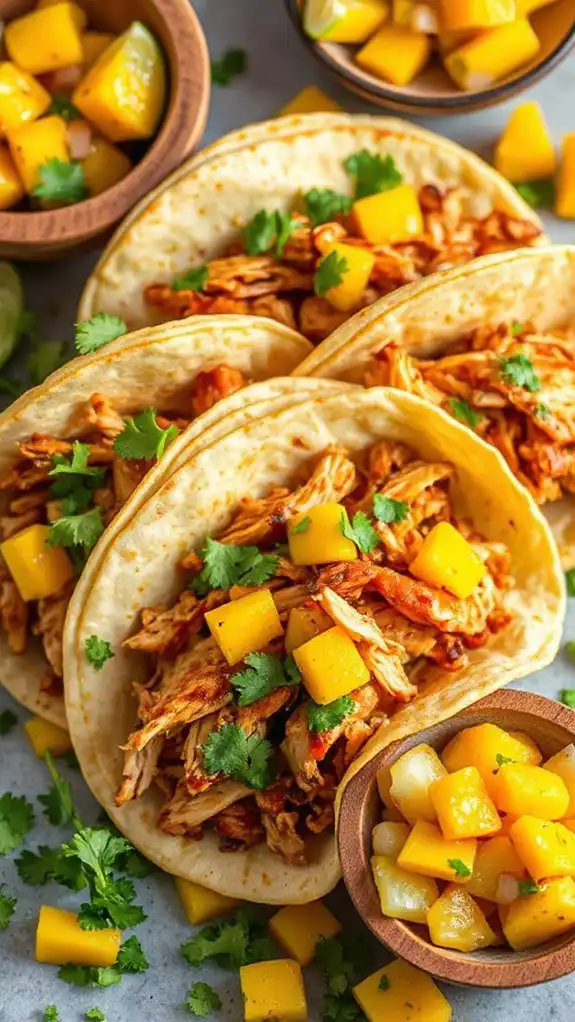 mango salsa chicken tacos