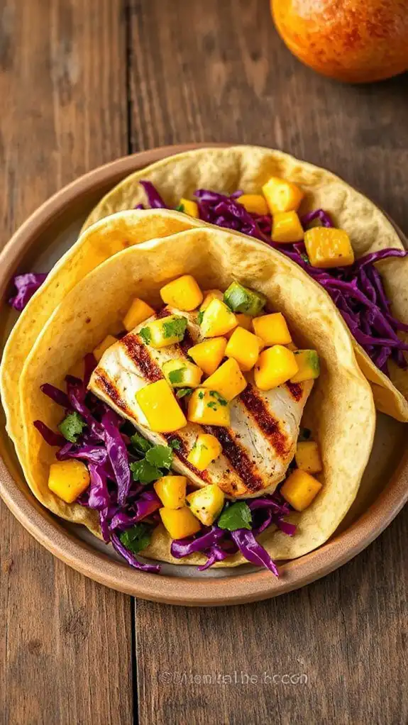 mango salsa fish tacos