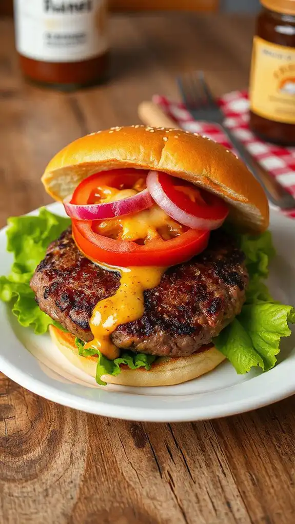 maple flavored mustard burger