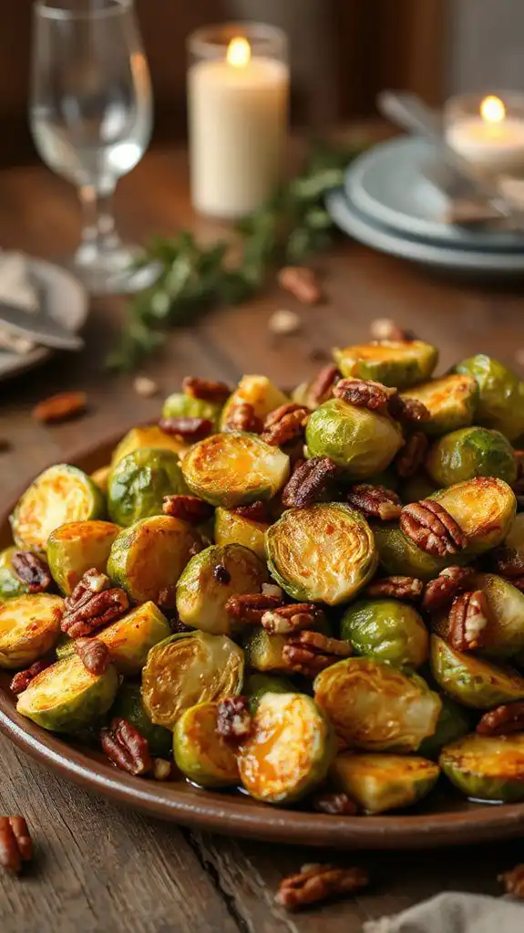 maple mustard brussels sprouts