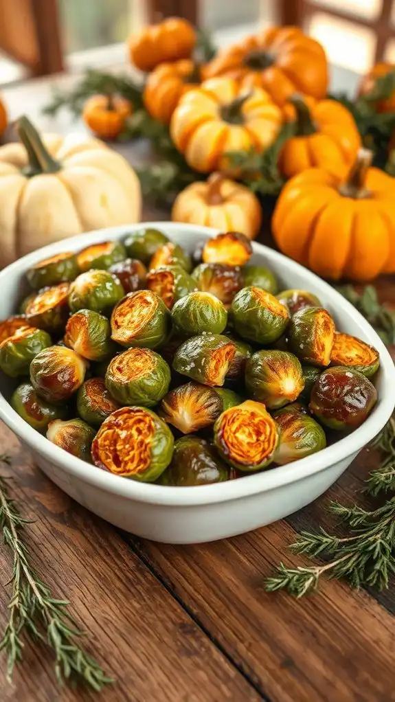 maple mustard brussels sprouts dish