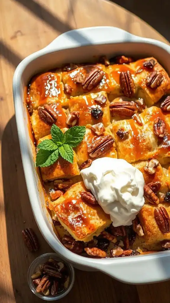 maple pecan bread pudding