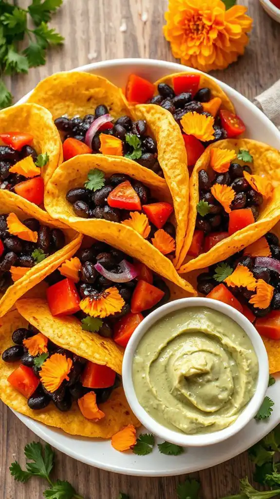 marigold tacos and avocado marigold tacos and avocado