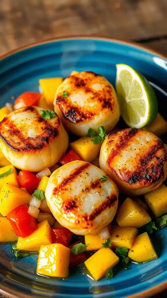 marinating delicious sea scallops