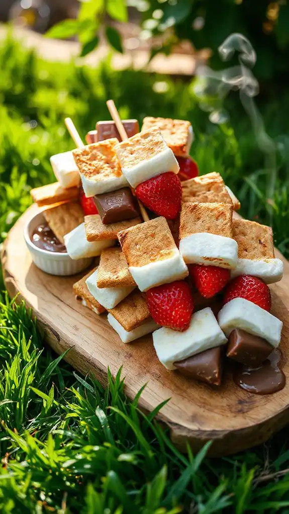 marshmallow chocolate graham skewers