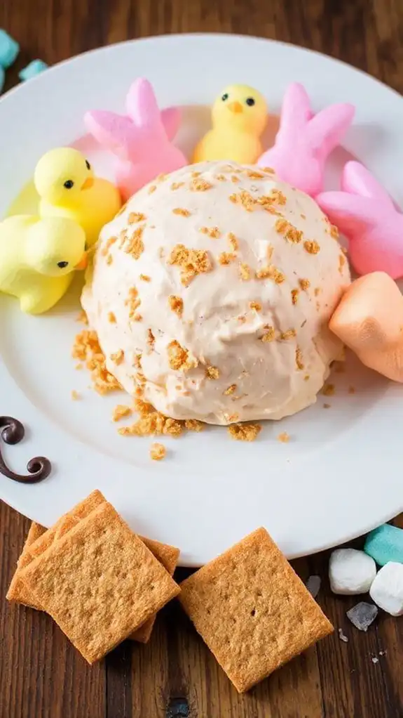 marshmallow flavored cheeseball dessert