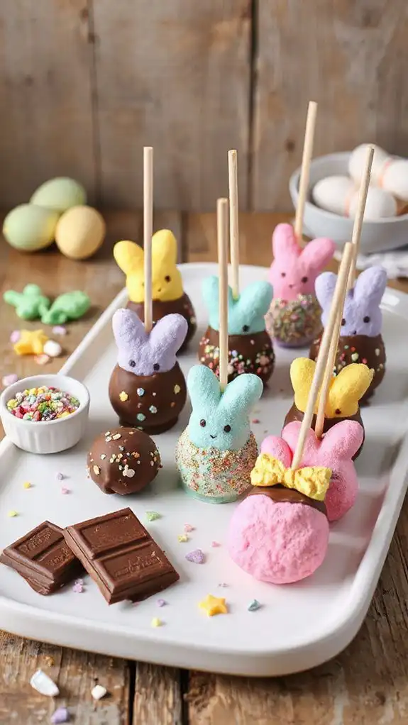 marshmallow pops with peeps