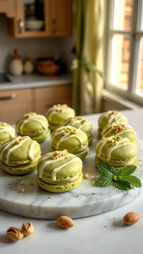 matcha flavored coconut macaroons