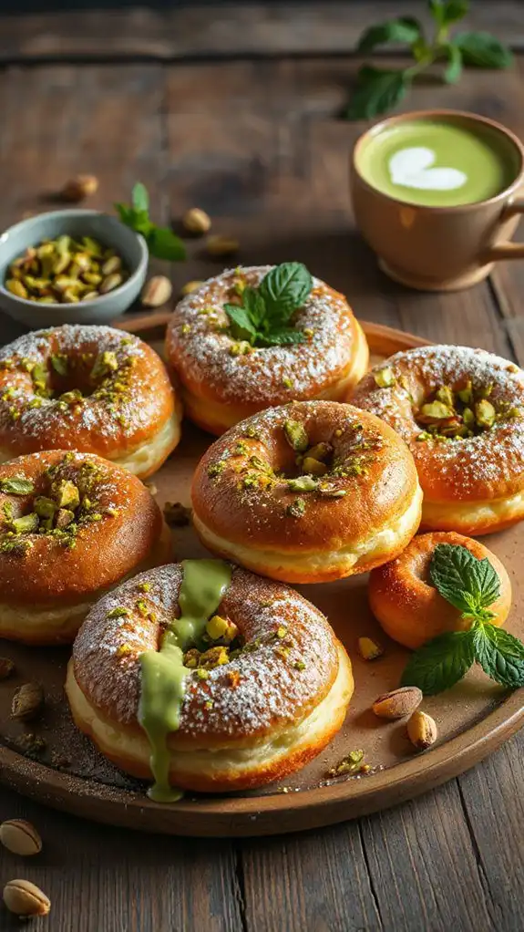 matcha flavored pistachio cronut