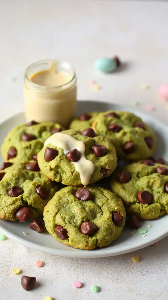 matcha infused chocolate chip cookies