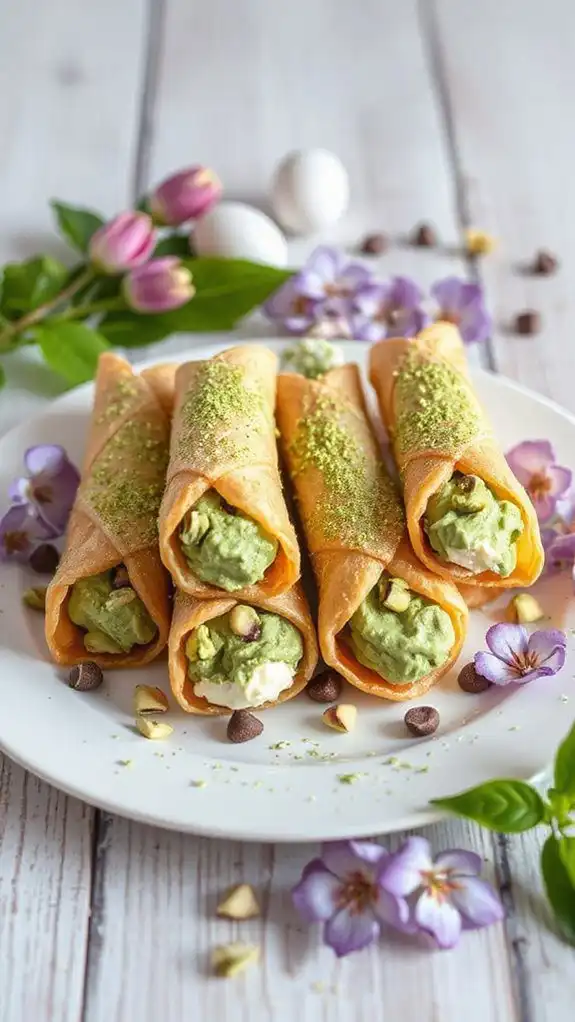 matcha infused dessert cannoli matcha infused dessert cannoli