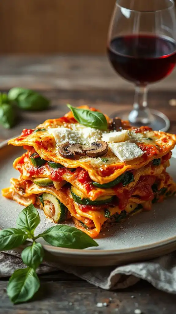 meatless layered pasta dish
