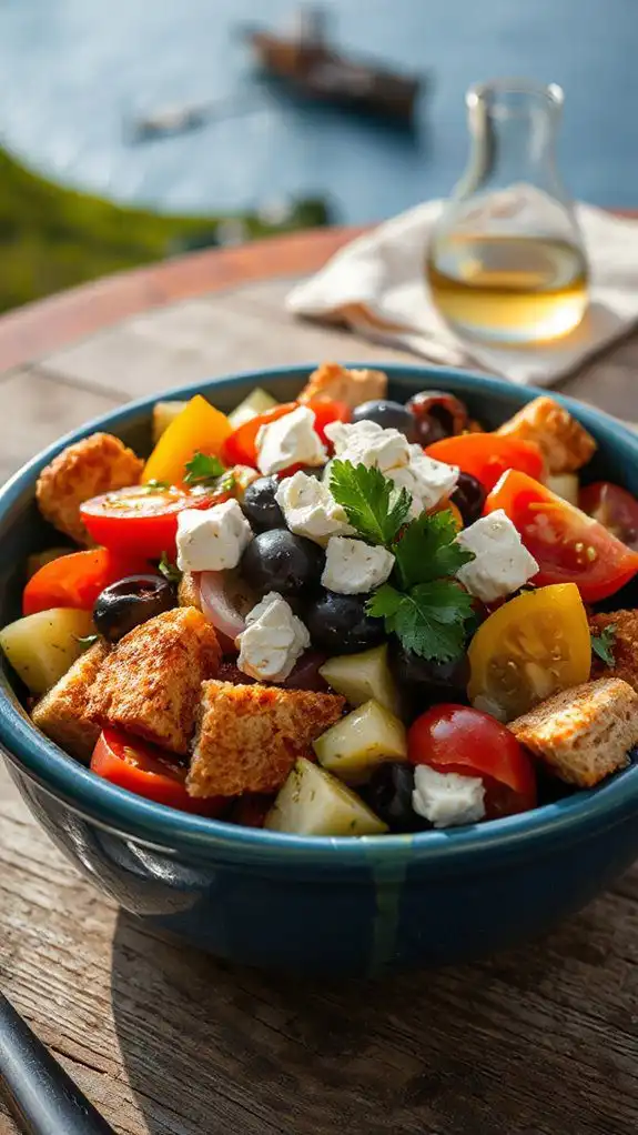 mediterranean bread salad bowl