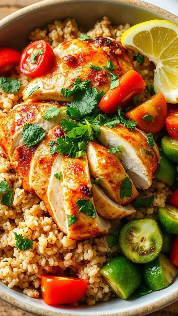 mediterranean chicken grain bowl