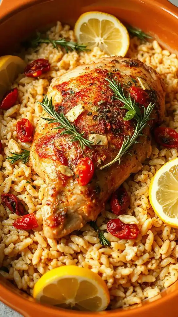 mediterranean chicken orzo dish