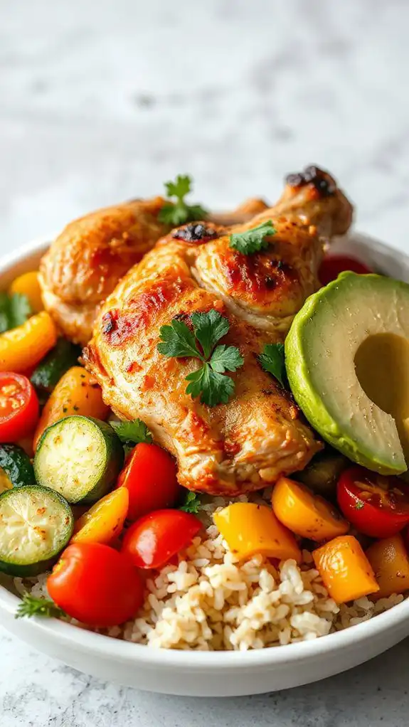 mediterranean chicken rice bowl