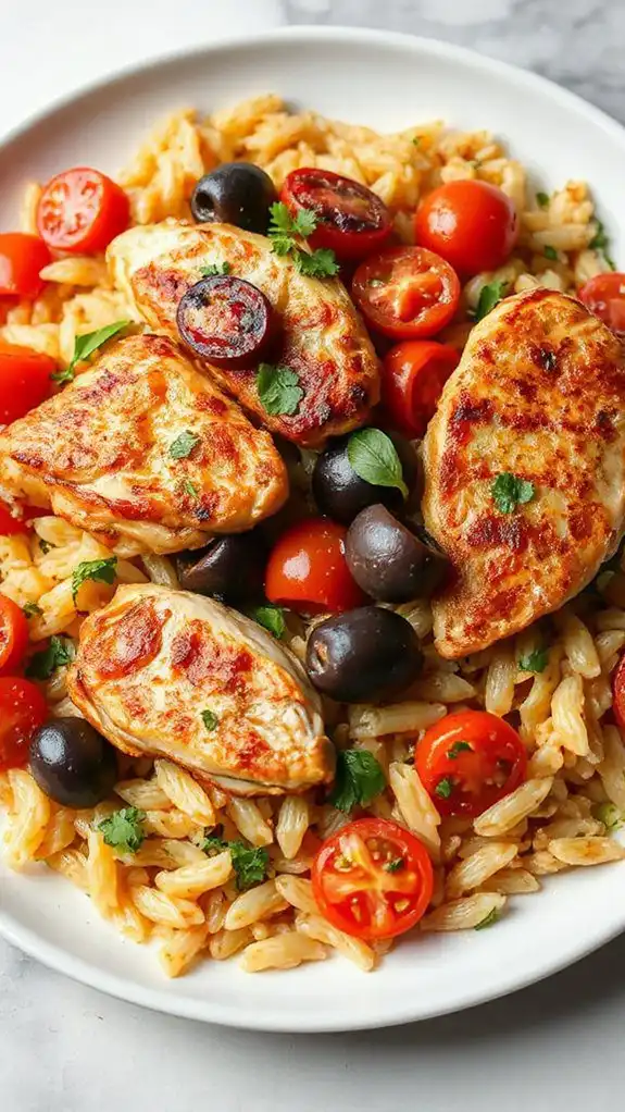 mediterranean chicken with orzo