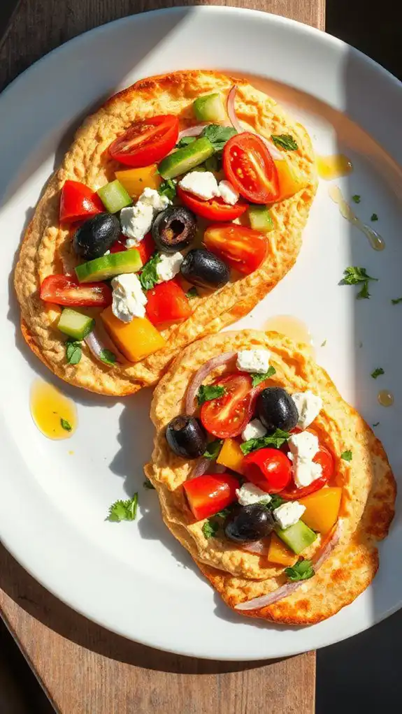 mediterranean flatbread with hummus