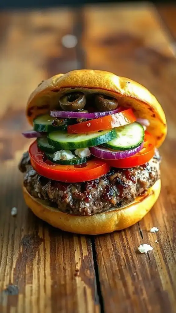 mediterranean inspired beef burger