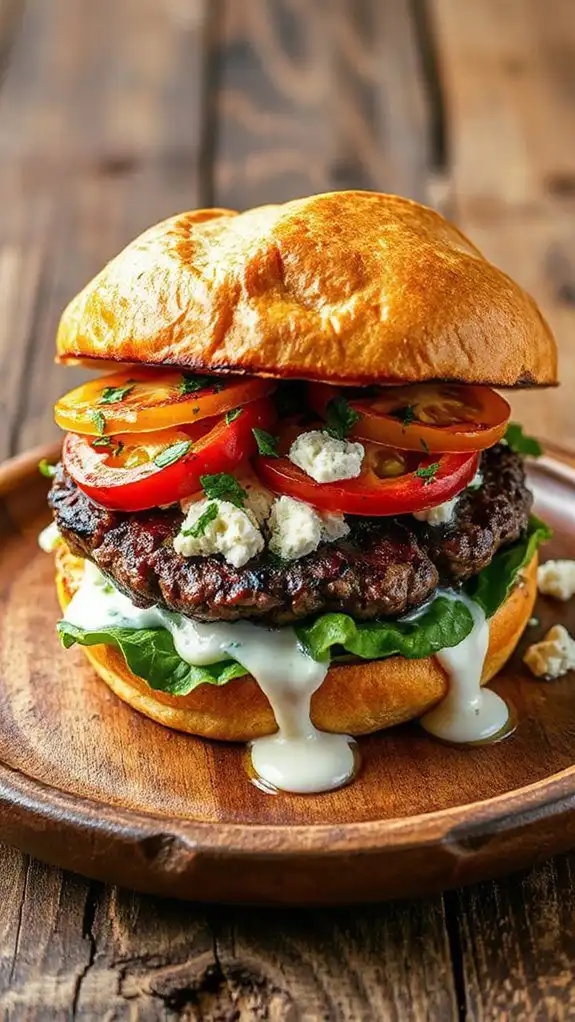 mediterranean inspired feta burger