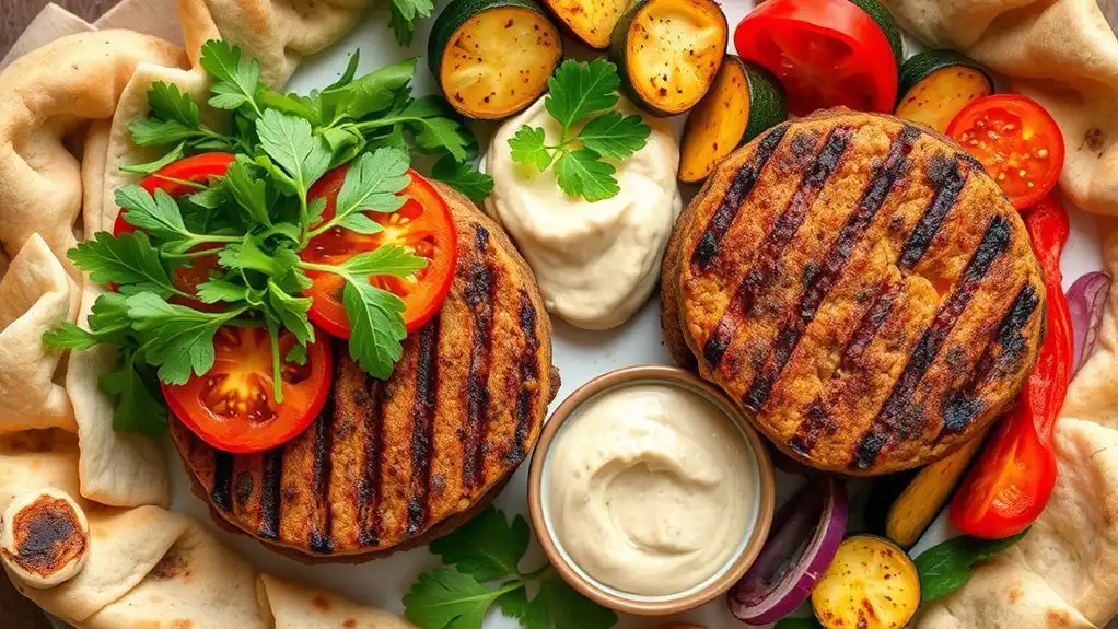 mediterranean inspired plant based burger mediterranean inspired plant based burger