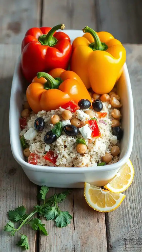 mediterranean inspired stuffed peppers mediterranean inspired stuffed peppers