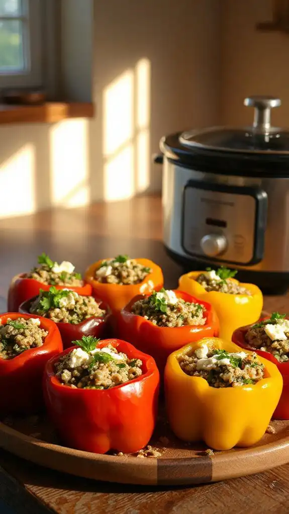 mediterranean inspired stuffed peppers