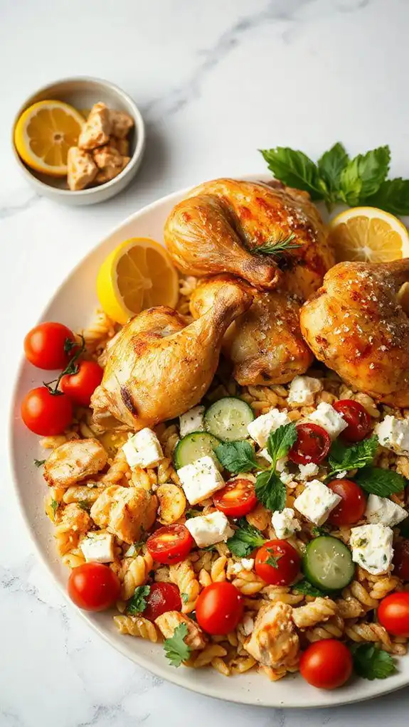 mediterranean orzo chicken salad