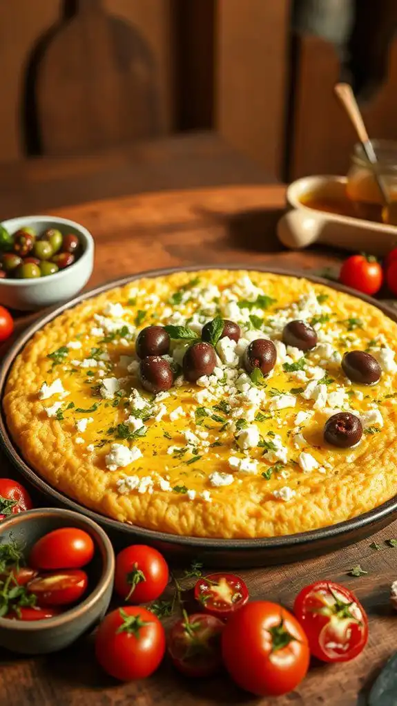 mediterranean polenta feta bake