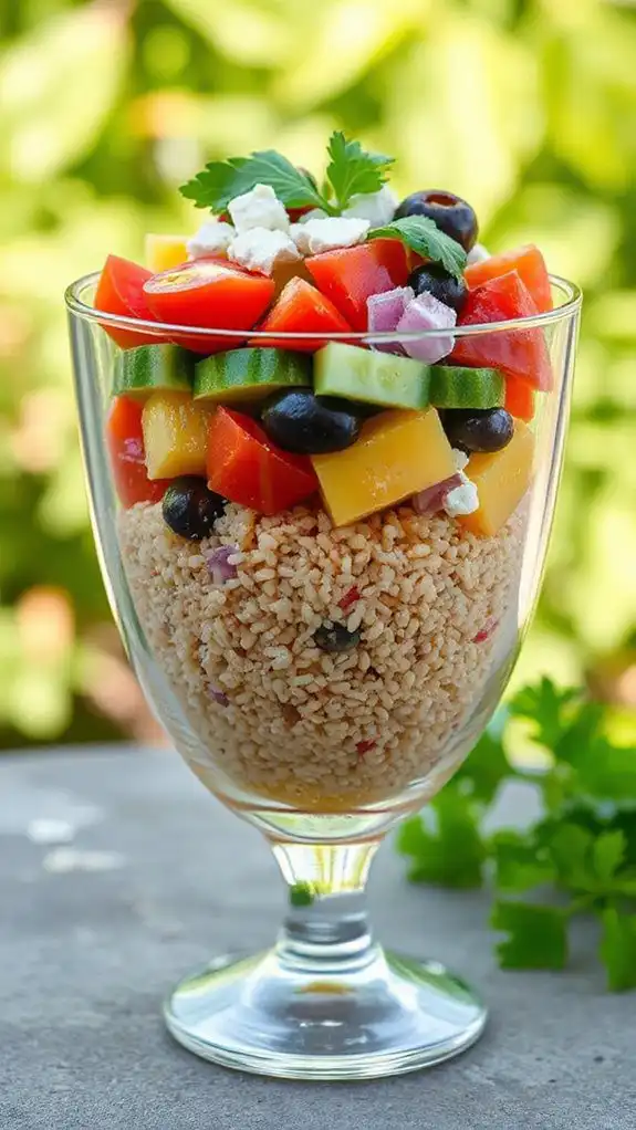 mediterranean quinoa salad layers