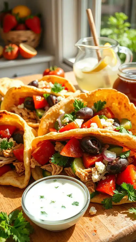 mediterranean style chicken sandwich