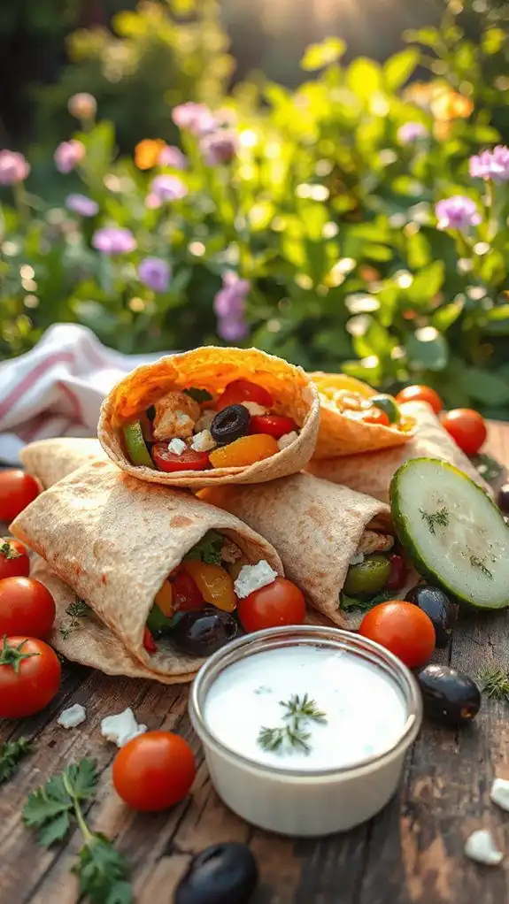 mediterranean style chicken wraps