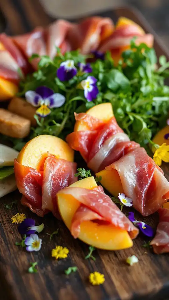 melon wrapped in prosciutto