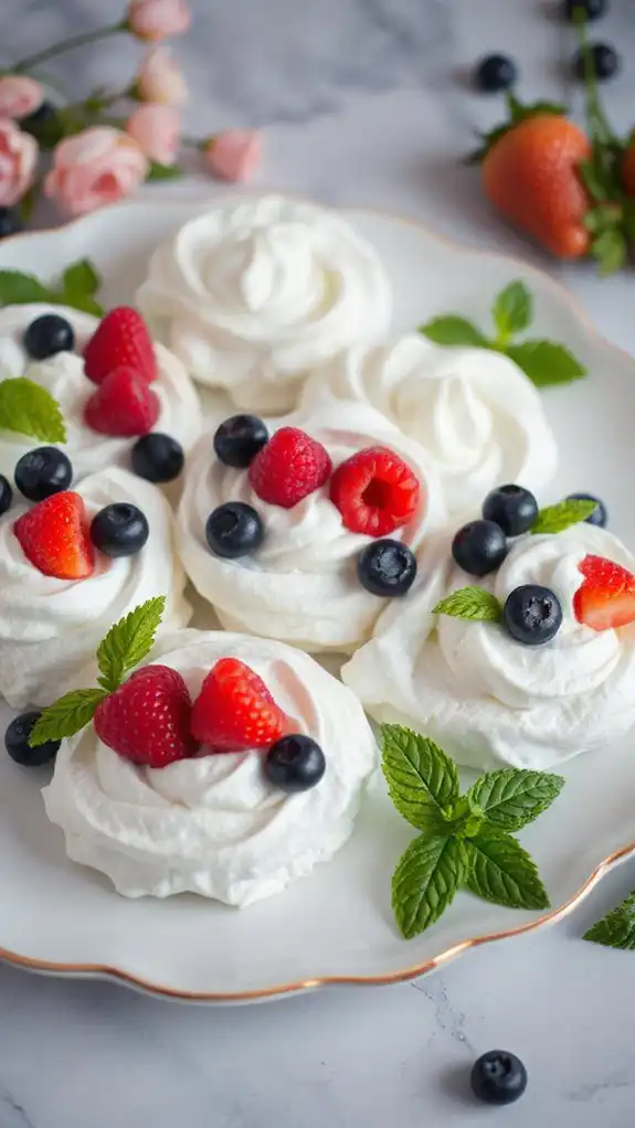 meringue clouds topped whipped
