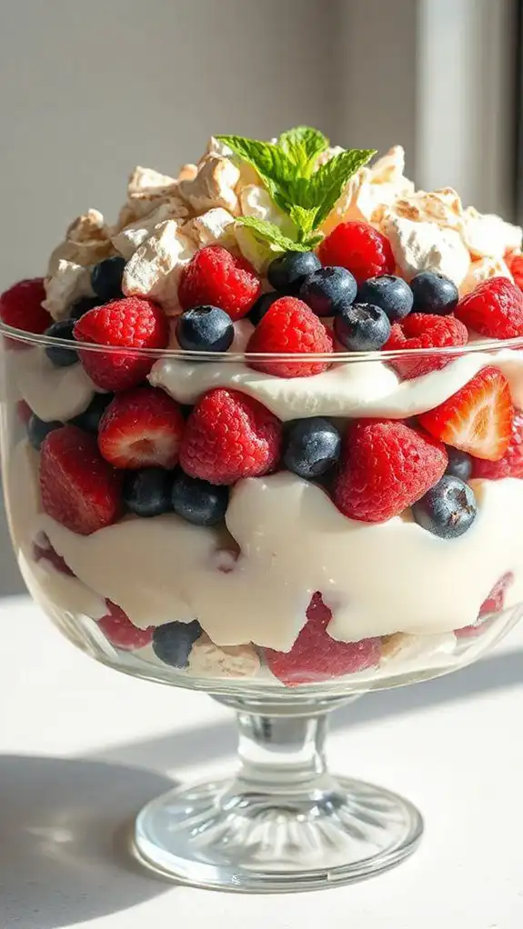 meringue with berry layers