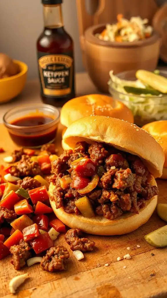 messy meat filling sandwiches