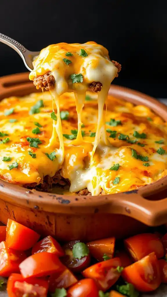 mexican inspired layered burger dish