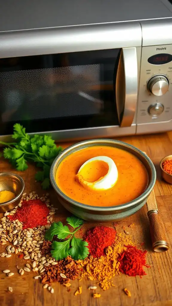 microwave cooked egg curry