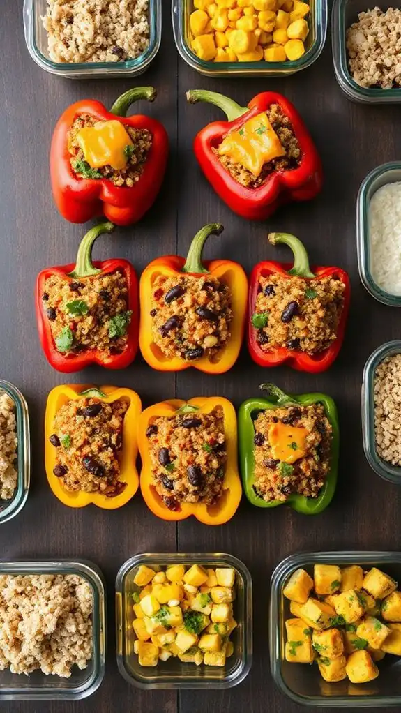 microwave cooked stuffed peppers