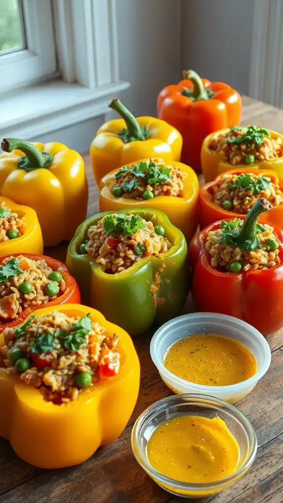 microwave cooked stuffed peppers