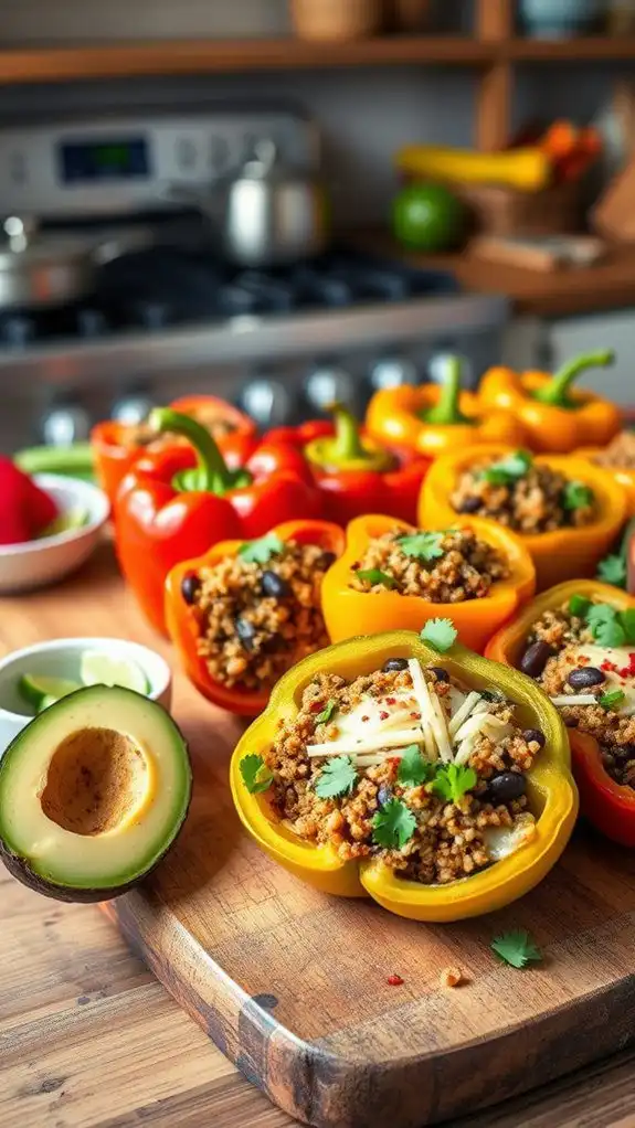 microwave cooked stuffed peppers