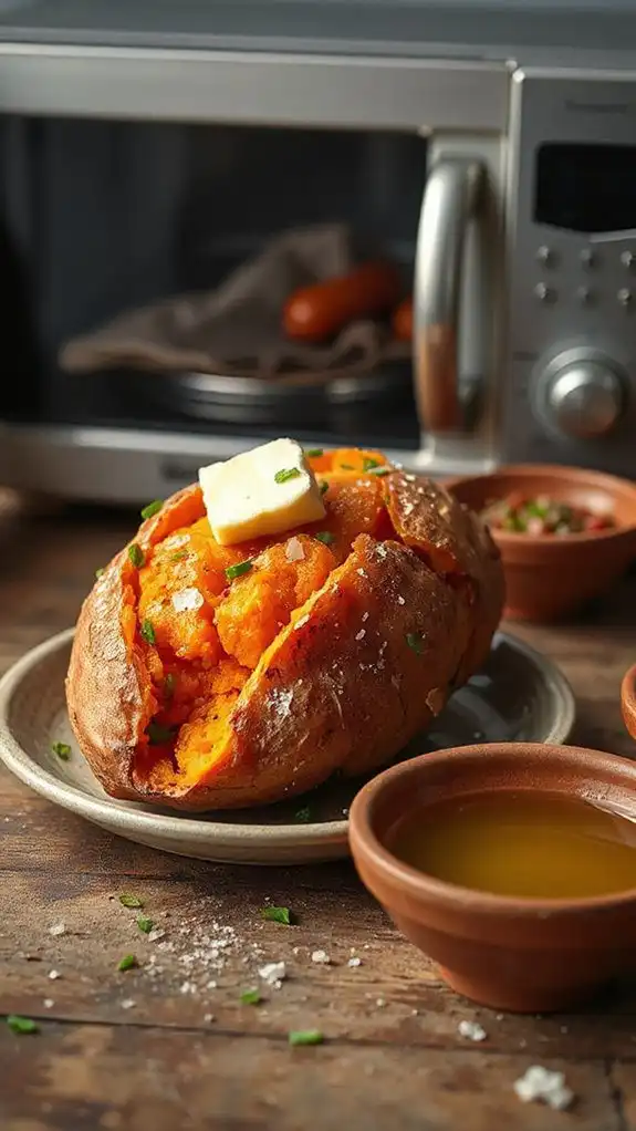 microwave cooked sweet potato