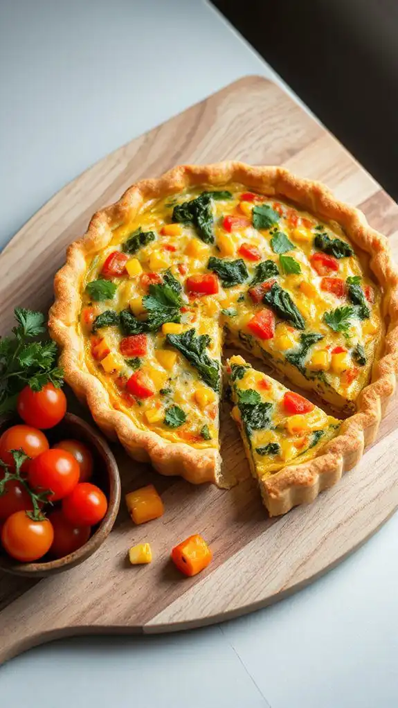microwave cooked vegetable quiche