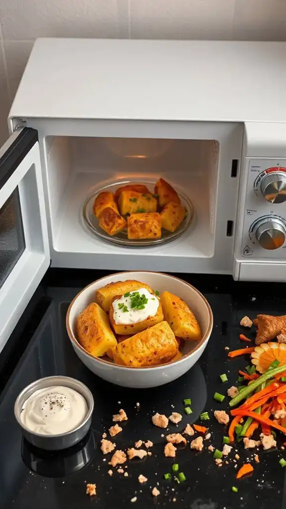 microwave cooking baked potatoes