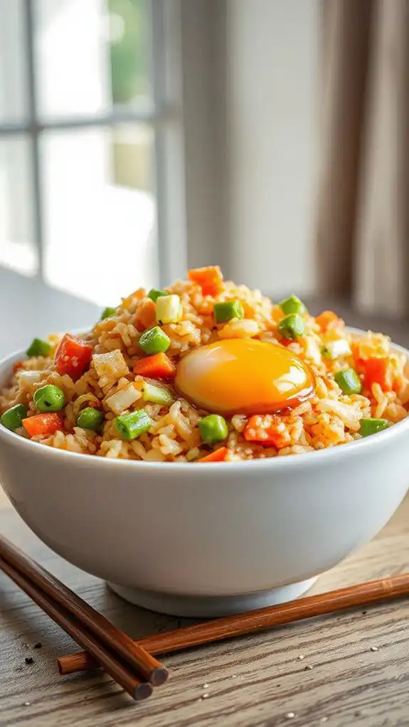 microwave egg fried rice