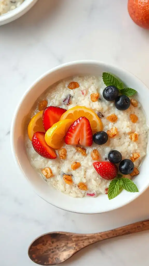 microwave fruity rice pudding