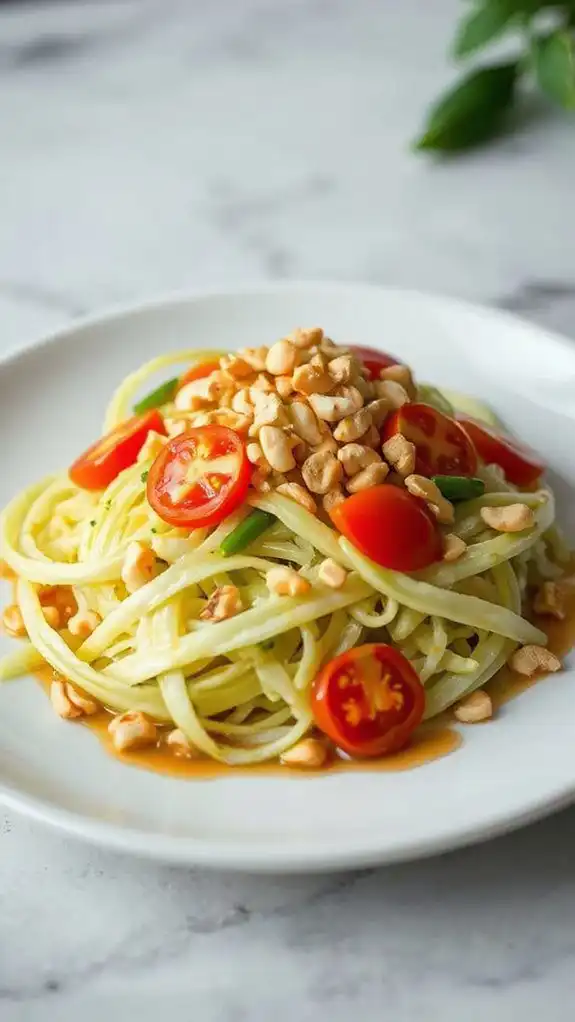 microwave green papaya salad